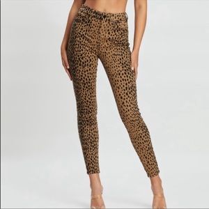 Good American Good Waist cheetah high rise jeans